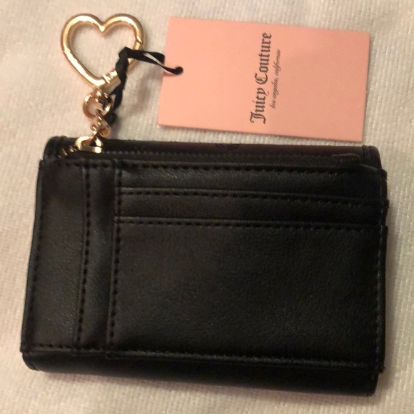 Juicy Couture Liquorice Black Pink League Double Sided Trifold Wallet NWT - Picture 9 of 16